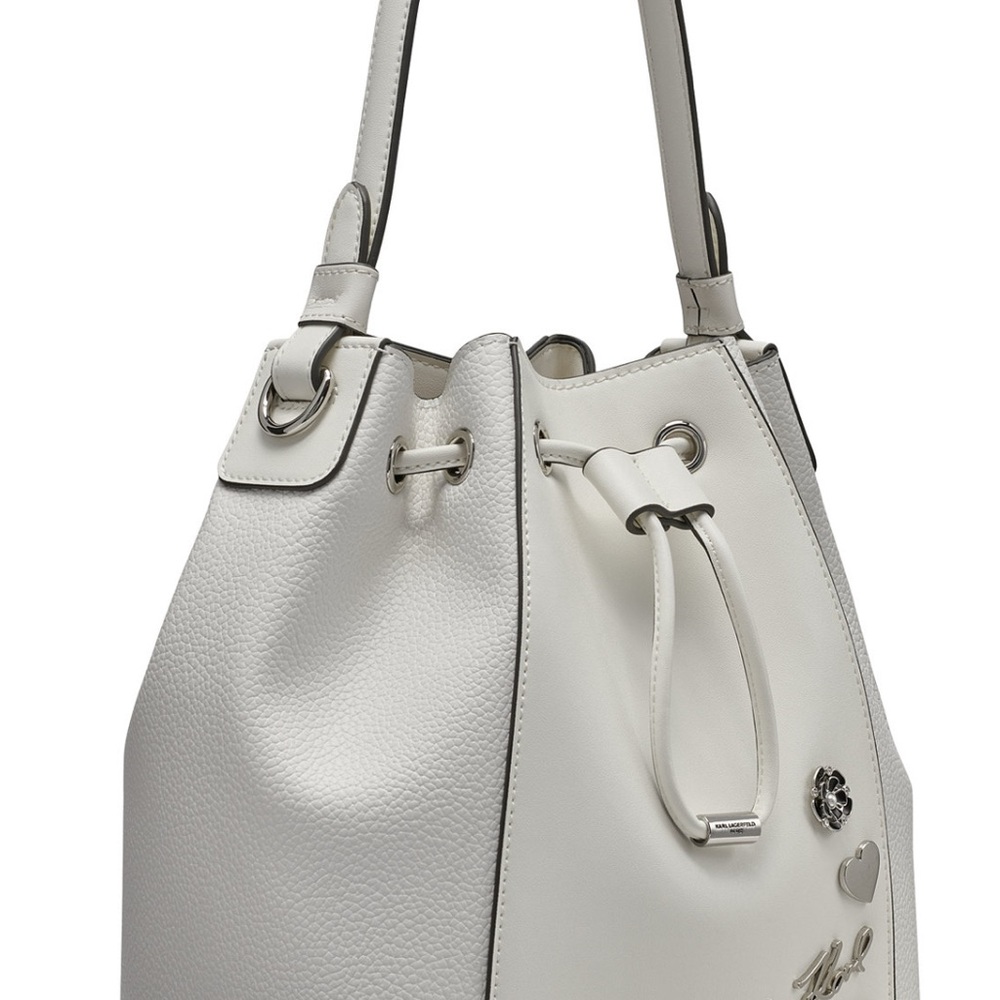 Karl Lagerfeld White Shoulder Bag with Black Accents - Picture 3 of 5